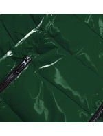 Zelená dámská bunda se vzorovanou podšívkou (W707)