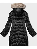 Černobéžová oboustranná dámská zimní bunda s kapucí model 21246405 - S'WEST Černobéžová oboustranná dámská zimní bunda s kapucí model 21246405 - S'WEST