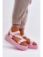 Dámské sandály na platformě Big Star model 21652637 růžové - Big Star Shoes Dámské sandály na platformě Big Star model 21652637 růžové - Big Star Shoes