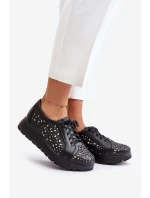 Kožené Polobotky Na Platformě S Černé model 21670952 - Zazoo Kožené Polobotky Na Platformě S Černé model 21670952 - Zazoo