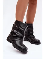 Zateplené dámské kotníkové boty s řaseným horním lemem černé Gracine Zateplené dámské kotníkové boty s řaseným horním lemem černé Gracine