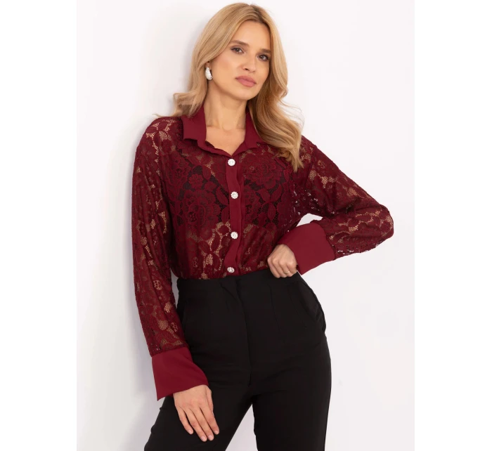 Dámská košile MI KS košile C243.18 Bordó - FPrice