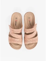 Exkluzívní dámské růžové nazouváky na klínku Exkluzívní dámské růžové nazouváky na klínku