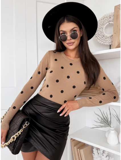 Dámský svetr camel Dstreet model 21970694 - FashionStreet Dámský svetr camel Dstreet model 21970694 - FashionStreet