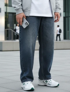 Pánské džíny baggy navy blue FashionStreet UX4480