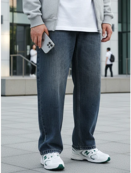 Pánské džíny baggy navy blue FashionStreet UX4480