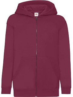 Fruit of the Loom Classic Kids Sweat Jacket Dětská mikina s kapucí 16.2045 burgundy