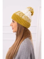 Dámská čepice s bambulí Abigail K326 kiwi+ecru