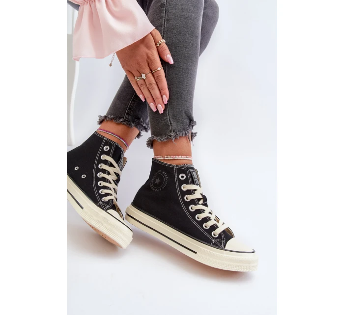 Dámské vysoké tenisky Big Star model 21654788 černé - Big Star Shoes Dámské vysoké tenisky Big Star model 21654788 černé - Big Star Shoes