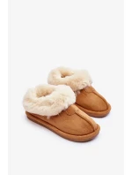Dámské pantofle s kožíškem, hnědé Lanoze