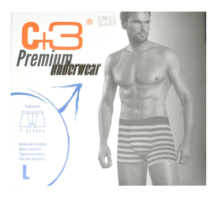 Hladké pánské boxerky C+3 M-5XL