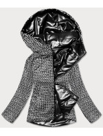 Oboustranná černá dámská bunda s kapucí model 17099273 - S'WEST