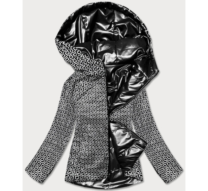 Oboustranná černá dámská bunda s kapucí model 17099273 - S'WEST