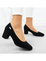 Černé semišové lodičky na jehlovém podpatku Sergio Leone PB178