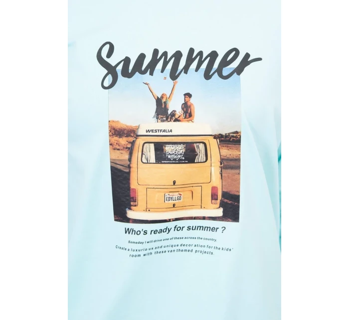 Halenka s potiskem Letní auto mint