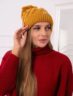 Fleecová čepice  hořčicová model 18751361 - K-Fashion