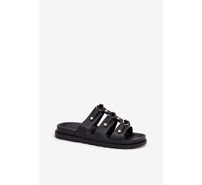 Dámské Pantofle S Pásky Černé model 21697288 - Boto Dámské Pantofle S Pásky Černé model 21697288 - Boto