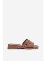 Dámské nazouváky na ploché podrážce tmavě béžové Lorania Dámské nazouváky na ploché podrážce tmavě béžové Lorania