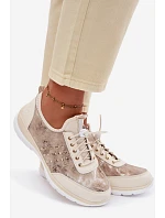 kožené polobotky Dívčí  Béžové model 22100265 - D&A