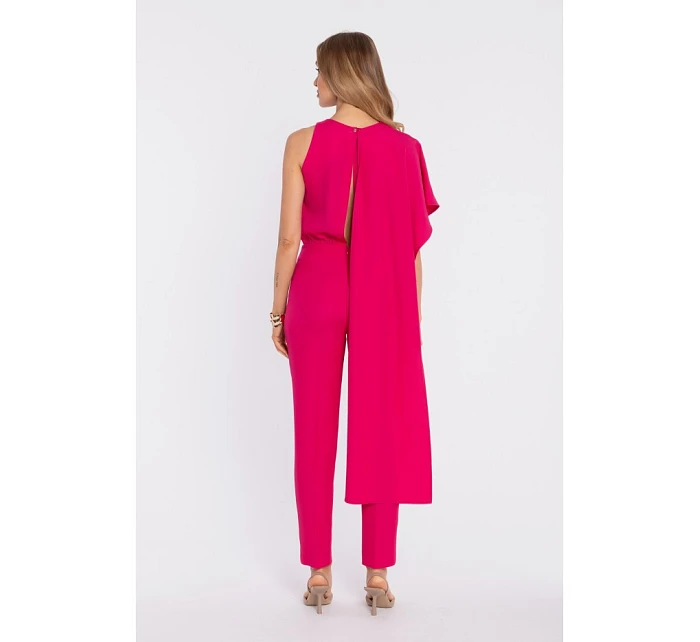 Asymetrický overal s a pasem fuchsiový model 22040576 - Moe Asymetrický overal s a pasem fuchsiový model 22040576 - Moe