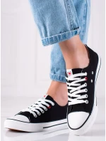 Jedinečné černé  tenisky dámské bez podpatku
