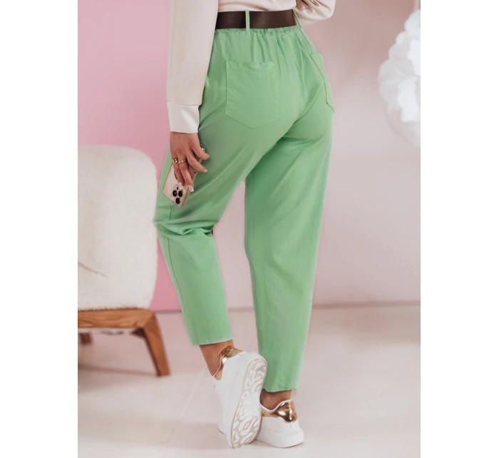 Dámské volnočasové kalhoty s páskem SOFELIA světle zelená FashionStreet UY2506