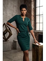 Šaty s límečkem a kravatou  GREEN model 21227403 - numoco