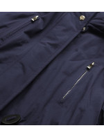 Tmavě modro-šedá oboustranná bunda s kapucí (W213BIG)