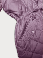 Dwustronna kurtka damska pikowana - futro różowa (H-897-38)