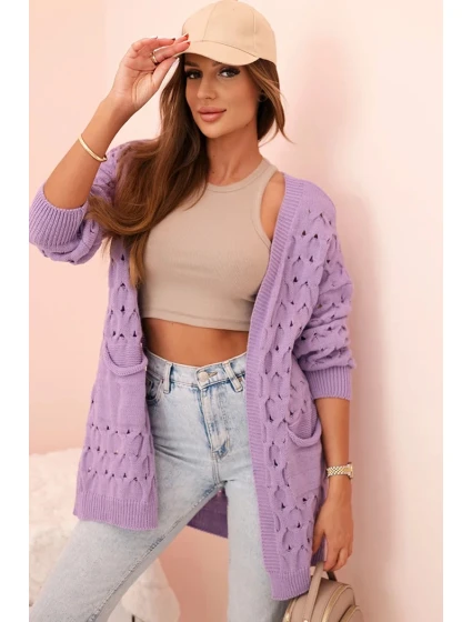 Dámský kardigan s kapsami krajkový model 21207666 - K-Fashion