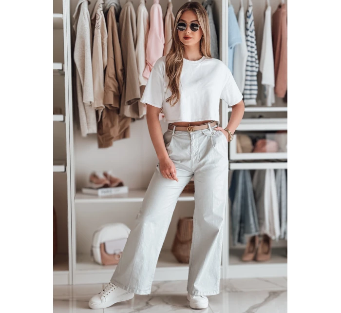 Dámské kalhoty se širokými nohavicemi MOBISKA modrá FashionStreet UY2619 Dámské kalhoty se širokými nohavicemi MOBISKA modrá FashionStreet UY2619