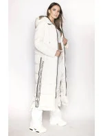DŁUGA KURTKA PUCHOWA DAMSKA ECRU model 21245107 - Ann Gissy