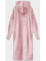 růžový dlouhý vlněný přehoz přes oblečení typu alpaka s kapucí model 18028441 - MADE IN ITALY