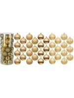 DEKORATIVNÍ PLASTOVÁ CETKA 6CM SADA 35 KS ZLATÁ