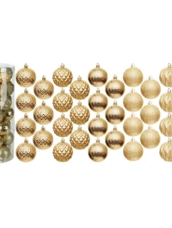 DEKORATIVNÍ PLASTOVÁ CETKA 6CM SADA 35 KS ZLATÁ