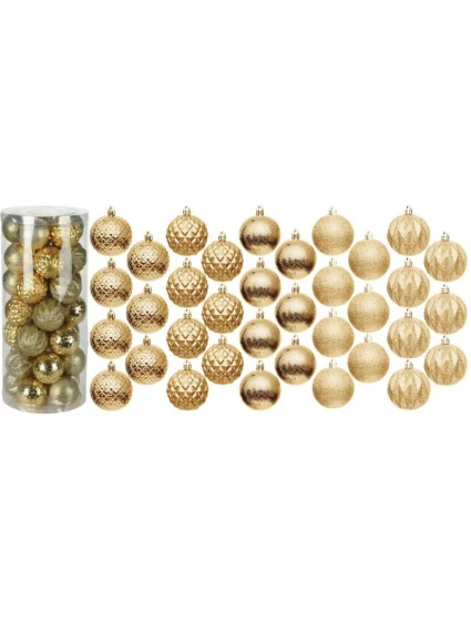 DEKORATIVNÍ PLASTOVÁ CETKA 6CM SADA 35 KS ZLATÁ