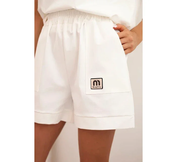 Dámská punto souprava s krátkým rukávem a model 21176902 šortkami ecru - K-Fashion Dámská punto souprava s krátkým rukávem a model 21176902 šortkami ecru - K-Fashion