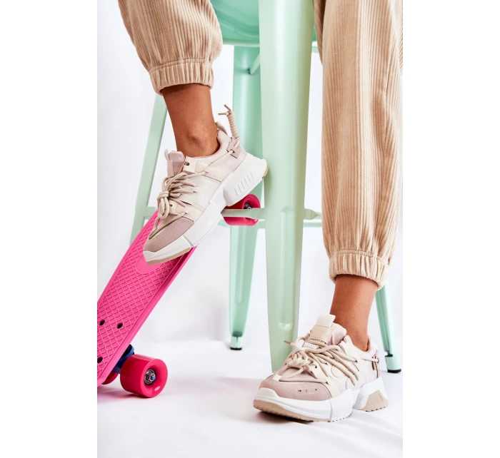 Dámské Tenisky Sportovní Boty Béžove model 21588026 - Boto Dámské Tenisky Sportovní Boty Béžove model 21588026 - Boto