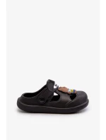 Dětské pěnové pantofle se zdobením, černá opleia