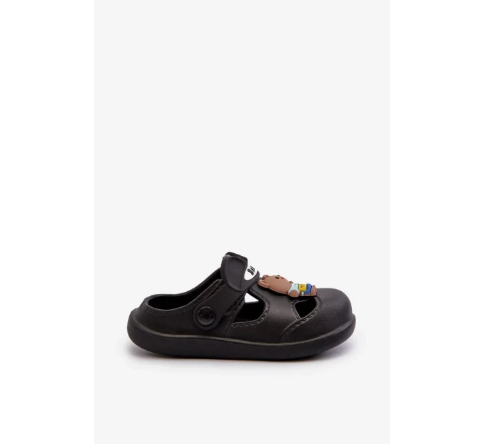 Dětské pěnové pantofle se zdobením, černá opleia