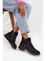 Dámské kotníkové boty z pravého semiše na nízkém podpatku – černo‑hnědé D&A Dámské kotníkové boty z pravého semiše na nízkém podpatku – černo‑hnědé D&A