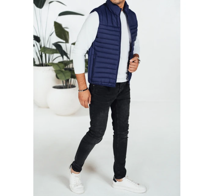 Pánská prošívaná tmavě modrá vesta Dstreet model 21991576 - FashionStreet Pánská prošívaná tmavě modrá vesta Dstreet model 21991576 - FashionStreet