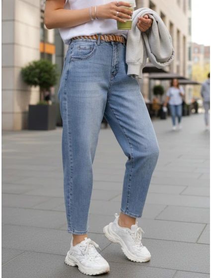 Dámské džínové kalhoty s páskem FashionStreet UY2883 Dámské džínové kalhoty s páskem FashionStreet UY2883