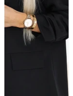 Dámské klasické sako s rukávy ČERNÉ model 20970039 - numoco basic