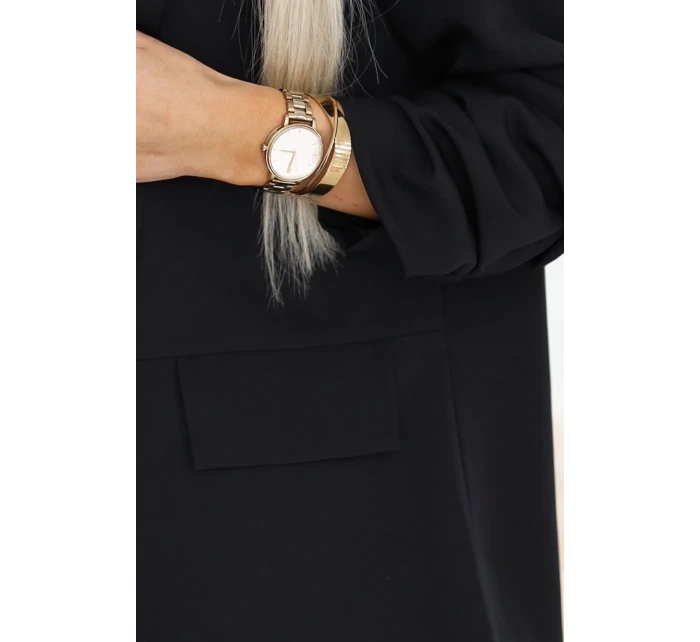 Dámské klasické sako s rukávy ČERNÉ model 20970039 - numoco basic