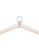 BRAZILSKÁ ZÁVĚSNÁ SEDAČKA HAMAK 100x50 cm PŘÍRODNÍ S VSTŘÍCNÝM PUSHEM BÍLÁ