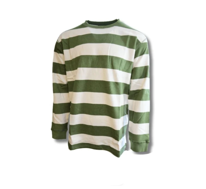 Taikan Everything Pruhovaná mikina s dlouhým rukávem Crew Green - 1306004.GRN