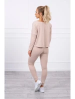 Souprava s oversize halenkou béžové barvy