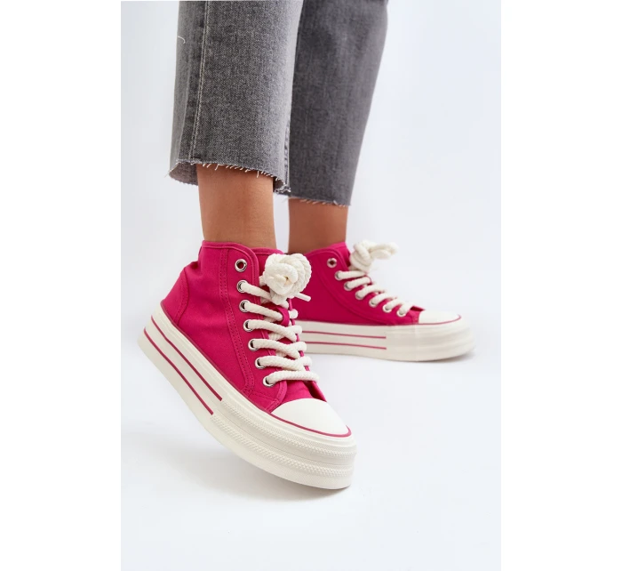 Dámské tenisky na platformě Fuksja Aineri Dámské tenisky na platformě Fuksja Aineri