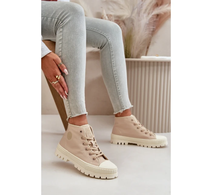 Vysoký Látkové tenisky na platformě Big Star LL274160 Béžová